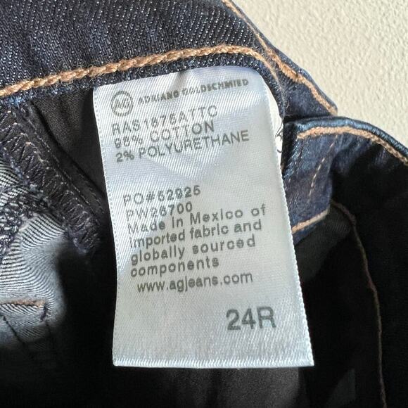 AG Adriano Goldschmied Mari High Rise Straight Leg Jeans Women's 24 Dark Wash - Picture 7 of 7